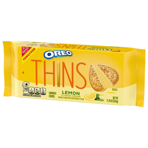 Oreo Thins Lemon Creme Sandwich Cookies Family Size - 11.78oz