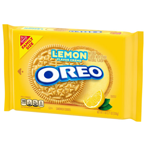 Oreo Lemon Creme Sandwich Cookies Family Size - 18.71oz