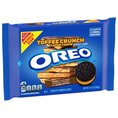 Oreo Toffee Crunch Creme with Sugar Crystals Chocolate Sandwich Cookies Family Size - 17oz