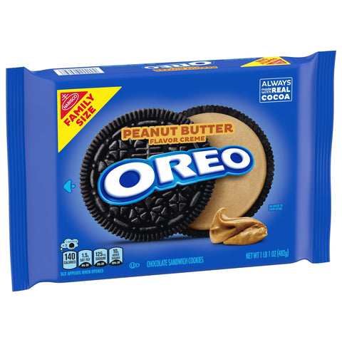 Oreo Peanut Butter Creme Chocolate Sandwich Cookies Family Size - 17oz