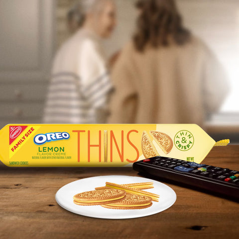 Oreo Thins Lemon Creme Sandwich Cookies Family Size - 11.78oz