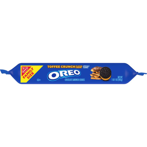 Oreo Toffee Crunch Creme with Sugar Crystals Chocolate Sandwich Cookies Family Size - 17oz