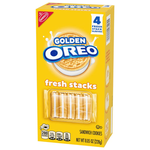 Oreo Fresh Stacks Golden Sandwich Cookies Travel Snacks - 8.05oz