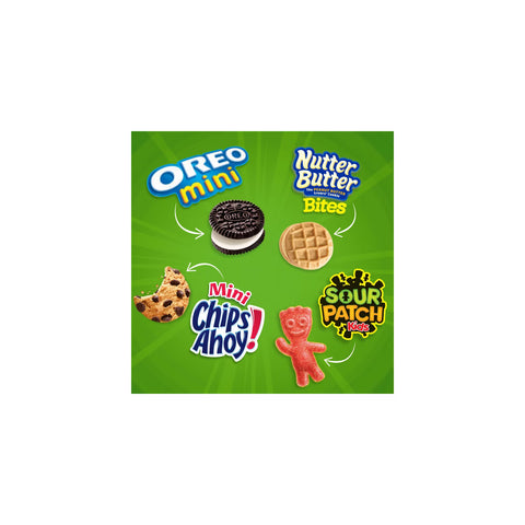 OREO Mini Cookies, CHIPS AHOY! Mini Cookies, SOUR PATCH KIDS Candy & Nutter Butter Bites Cookies & Candy Variety Pack - 40oz/32ct