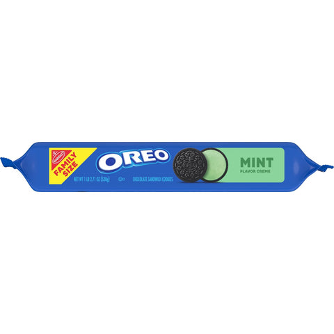 Oreo Mint Creme Chocolate Sandwich Cookies Family Size - 18.71oz