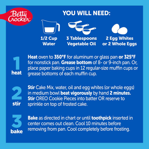 Betty Crocker Oreo White Cake - 9.3oz