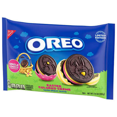 Oreo Pink and Yellow Creme Chocolate Sandwich Limited Edition Easter Cookies - 7.14oz/14ct