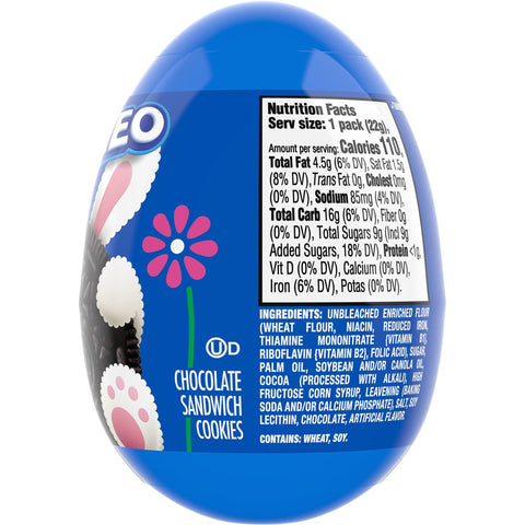Oreo Chocolate Sandwich Cookies Easter Filled Egg - 0.78oz