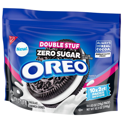 Oreo Double Stuf Zero Sugar Chocolate Sandwich Cookies - 10.3oz