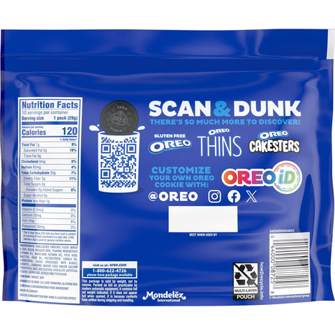 Oreo Double Stuf Zero Sugar Chocolate Sandwich Cookies - 10.3oz