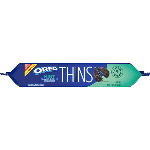 Oreo Thins Mint Creme Chocolate Sandwich Cookies Family Size - 11.78oz