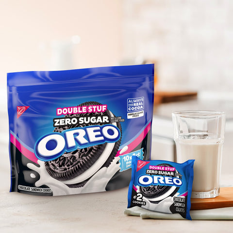 Oreo Double Stuf Zero Sugar Chocolate Sandwich Cookies - 10.3oz