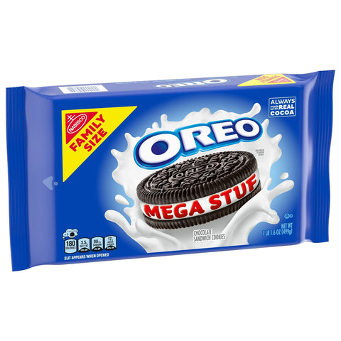 Oreo Mega Stuf Chocolate Sandwich Cookies Family Size - 17.6oz