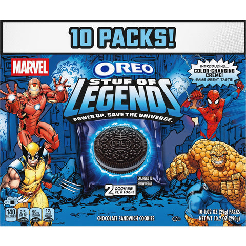 MARVEL OREO Stuf of Legends Cookies Special Edition Snack Packs - 10ct