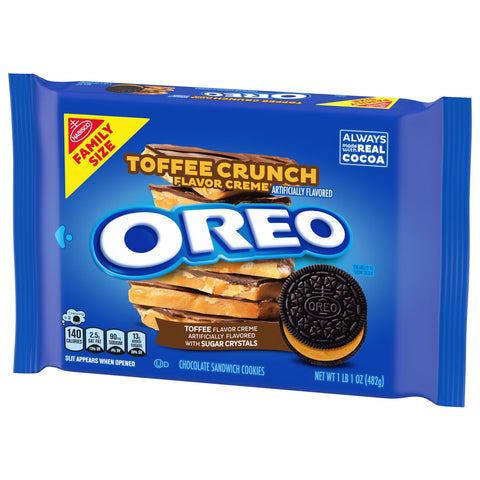 Oreo Toffee Crunch Creme with Sugar Crystals Chocolate Sandwich Cookies Family Size - 17oz