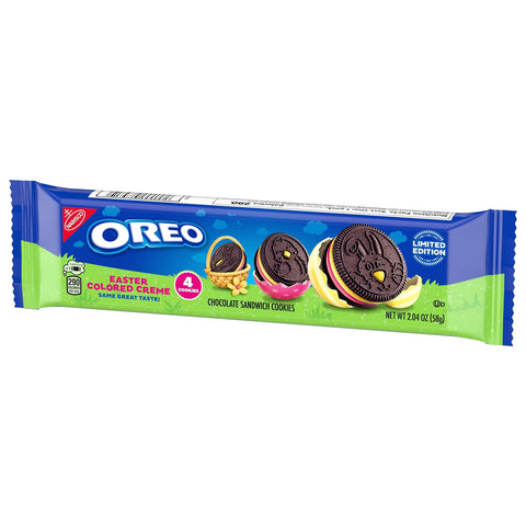 Oreo Pink and Yellow Creme Chocolate Sandwich Limited Edition Easter King Size Cookies - 2.04oz