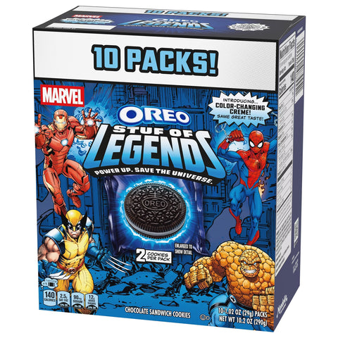 MARVEL OREO Stuf of Legends Cookies Special Edition Snack Packs - 10ct