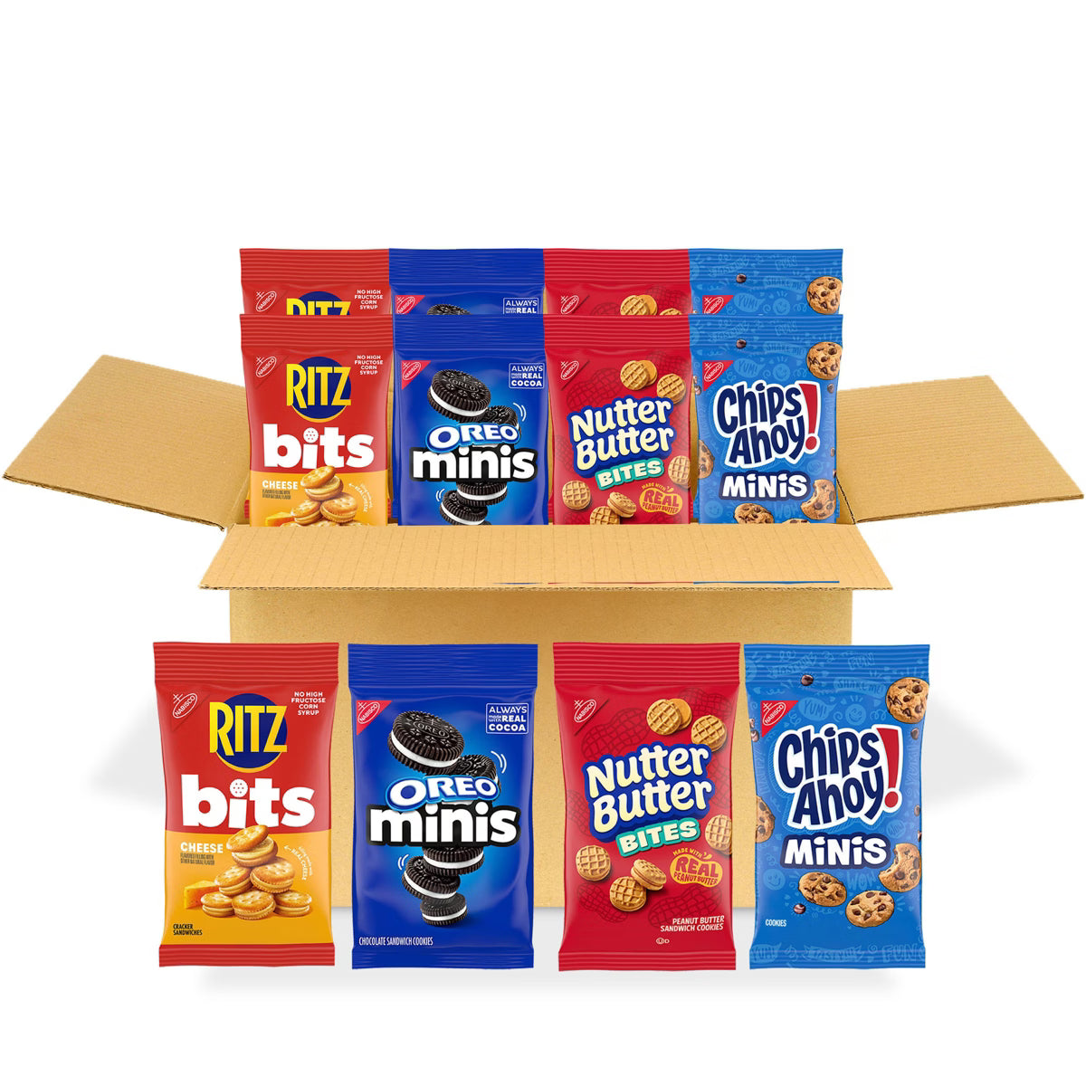 OREO Mini Cookies, CHIPS AHOY! Mini Cookies, Nutter Butter Bites & RITZ Bits Cheese Crackers Variety Pack - 45oz/15ct