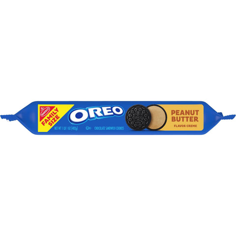 Oreo Peanut Butter Creme Chocolate Sandwich Cookies Family Size - 17oz
