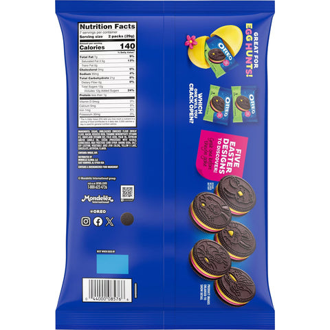 Oreo Pink and Yellow Creme Chocolate Sandwich Limited Edition Easter Cookies - 7.14oz/14ct
