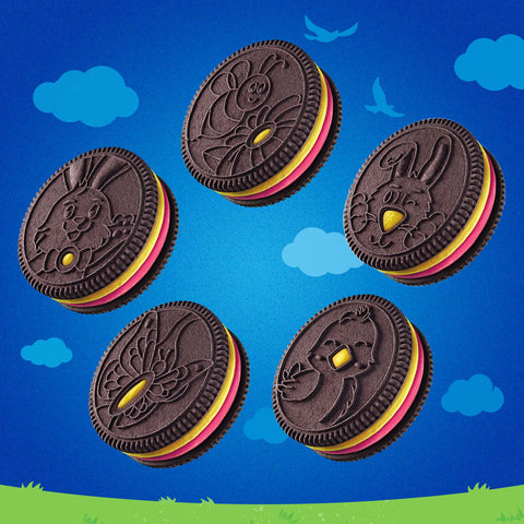 Oreo Pink and Yellow Creme Chocolate Sandwich Limited Edition Easter Cookies - 7.14oz/14ct
