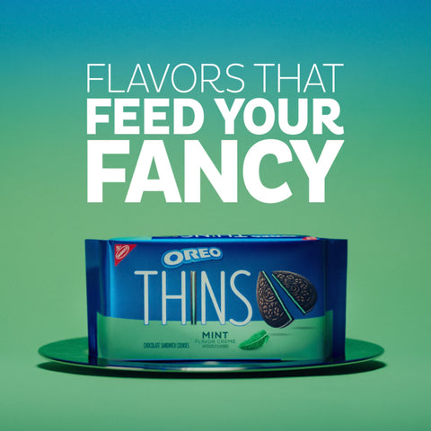 Oreo Thins Mint Creme Chocolate Sandwich Cookies Family Size - 11.78oz