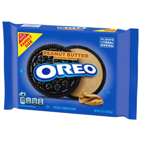 Oreo Peanut Butter Creme Chocolate Sandwich Cookies Family Size - 17oz
