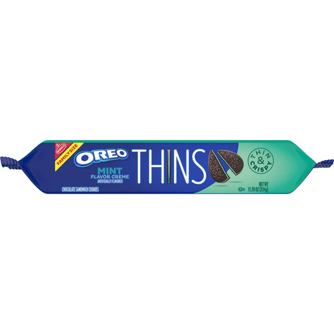 Oreo Thins Mint Creme Chocolate Sandwich Cookies Family Size - 11.78oz