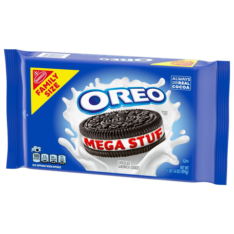 Oreo Mega Stuf Chocolate Sandwich Cookies Family Size - 17.6oz